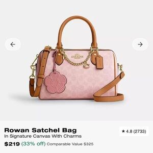 Coach Rowan Satchel bag 🩷 POWDER PINK 🌸